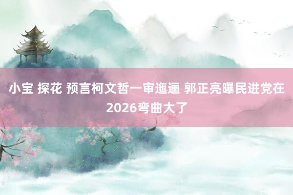 小宝 探花 预言柯文哲一审迤逦 郭正亮曝民进党在2026弯曲大了