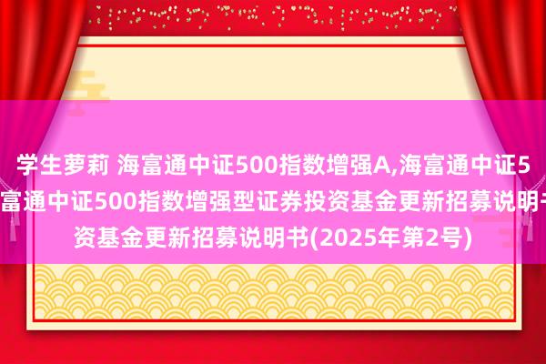 学生萝莉 海富通中证500指数增强A,海富通中证500指数增强C: 海富通中证500指数增强型证券投资基金更新招募说明书(2025年第2号)