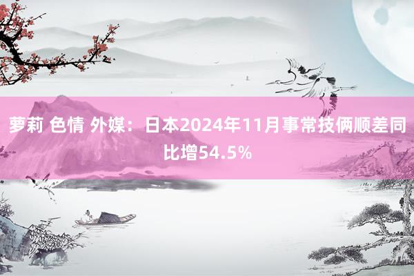 萝莉 色情 外媒：日本2024年11月事常技俩顺差同比增54.5%