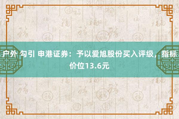 户外 勾引 申港证券：予以爱旭股份买入评级，指标价位13.6元