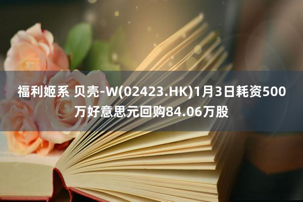 福利姬系 贝壳-W(02423.HK)1月3日耗资500万好意思元回购84.06万股