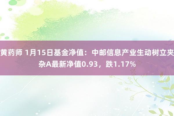 黄药师 1月15日基金净值：中邮信息产业生动树立夹杂A最新净值0.93，跌1.17%