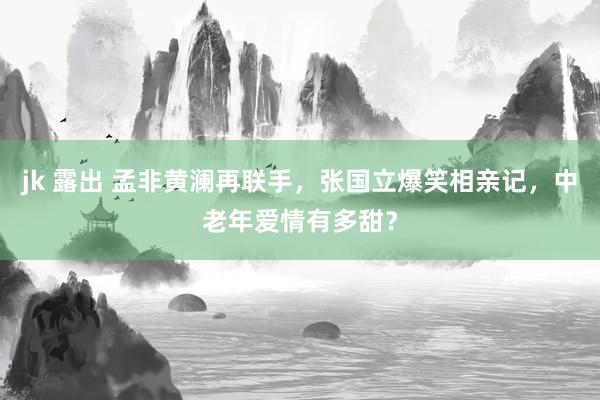 jk 露出 孟非黄澜再联手，张国立爆笑相亲记，中老年爱情有多甜？
