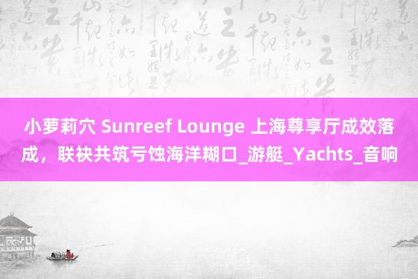 小萝莉穴 Sunreef Lounge 上海尊享厅成效落成，联袂共筑亏蚀海洋糊口_游艇_Yachts_音响