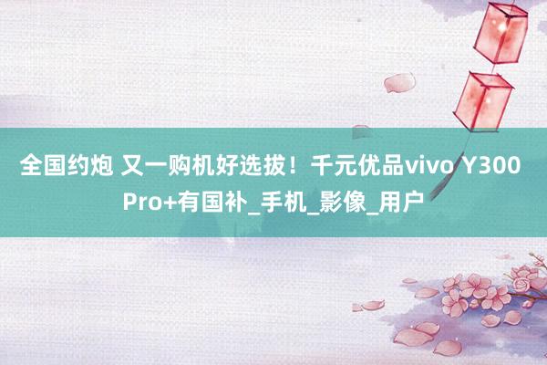 全国约炮 又一购机好选拔！千元优品vivo Y300 Pro+有国补_手机_影像_用户
