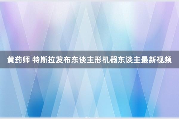 黄药师 特斯拉发布东谈主形机器东谈主最新视频