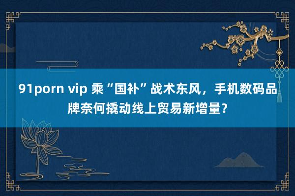 91porn vip 乘“国补”战术东风，手机数码品牌奈何撬动线上贸易新增量？
