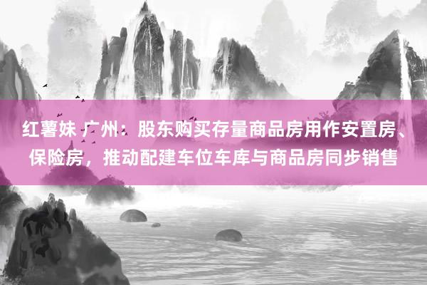 红薯妹 广州：股东购买存量商品房用作安置房、保险房，推动配建车位车库与商品房同步销售