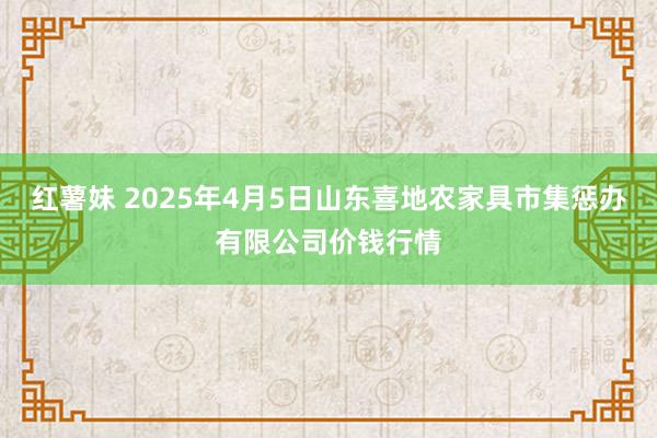 红薯妹 2025年4月5日山东喜地农家具市集惩办有限公司价钱行情
