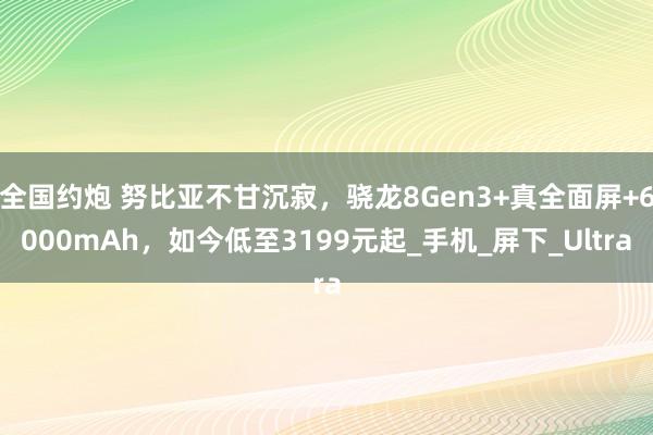 全国约炮 努比亚不甘沉寂，骁龙8Gen3+真全面屏+6000mAh，如今低至3199元起_手机_屏下_Ultra