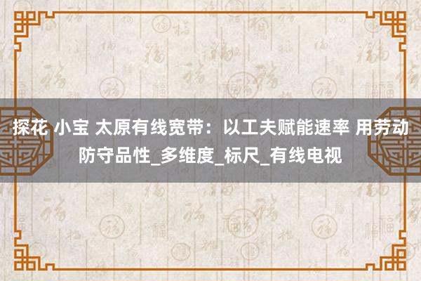 探花 小宝 太原有线宽带：以工夫赋能速率 用劳动防守品性_多维度_标尺_有线电视