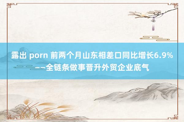 露出 porn 前两个月山东相差口同比增长6.9%——全链条做事晋升外贸企业底气