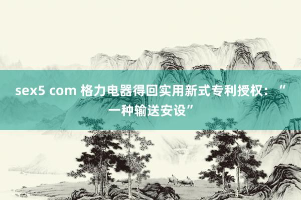 sex5 com 格力电器得回实用新式专利授权：“一种输送安设”