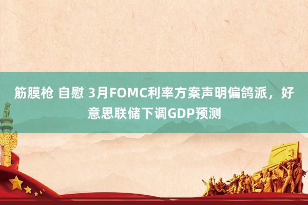 筋膜枪 自慰 3月FOMC利率方案声明偏鸽派，好意思联储下调GDP预测
