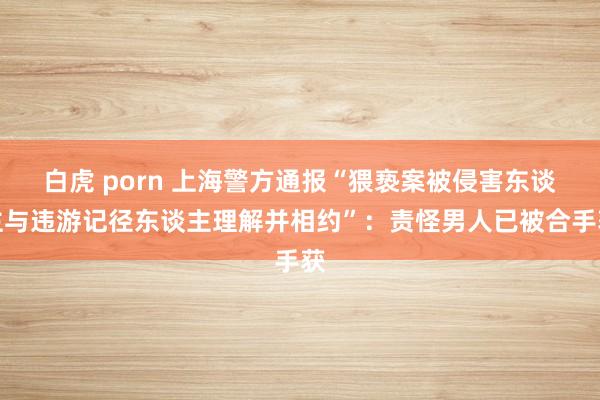 白虎 porn 上海警方通报“猥亵案被侵害东谈主与违游记径东谈主理解并相约”：责怪男人已被合手获