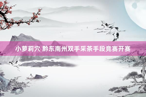 小萝莉穴 黔东南州双手采茶手段竞赛开赛
