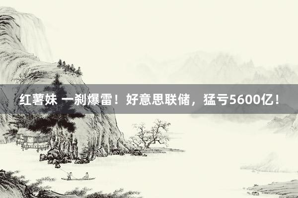 红薯妹 一刹爆雷！好意思联储，猛亏5600亿！