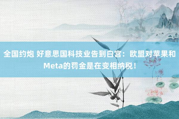 全国约炮 好意思国科技业告到白宫：欧盟对苹果和Meta的罚金是在变相纳税！