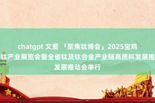 chatgpt 文爱 「聚焦钛博会」2025宝鸡钛谷外洋钛产业展览会暨全省钛及钛合金产业链高质料发展推动会举行