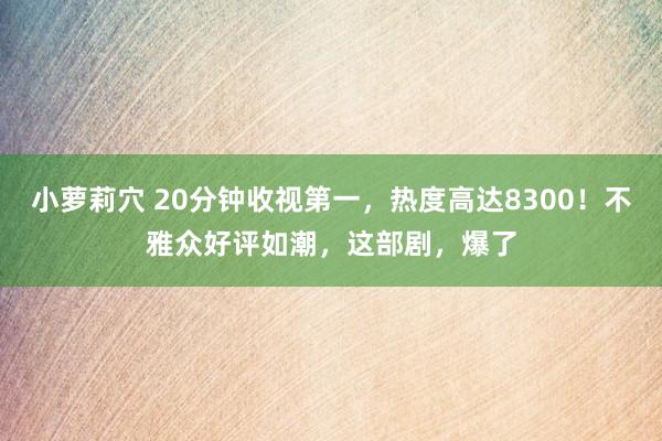 小萝莉穴 20分钟收视第一，热度高达8300！不雅众好评如潮，这部剧，爆了
